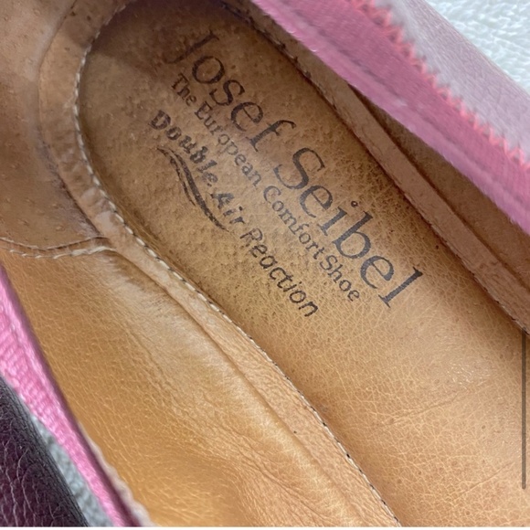 Josef Siebel Burgundy Leather Round Toe Ballet Flats 37 - Picture 8 of 13